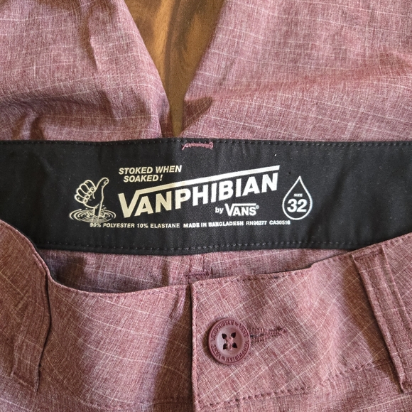 Vans Vanphibian Hybrid Waist Size 32 Cargo Swim shorts Burgundy Red 012026 - Picture 8 of 8